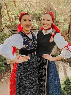 Latin dance performance in colorful traditional costume